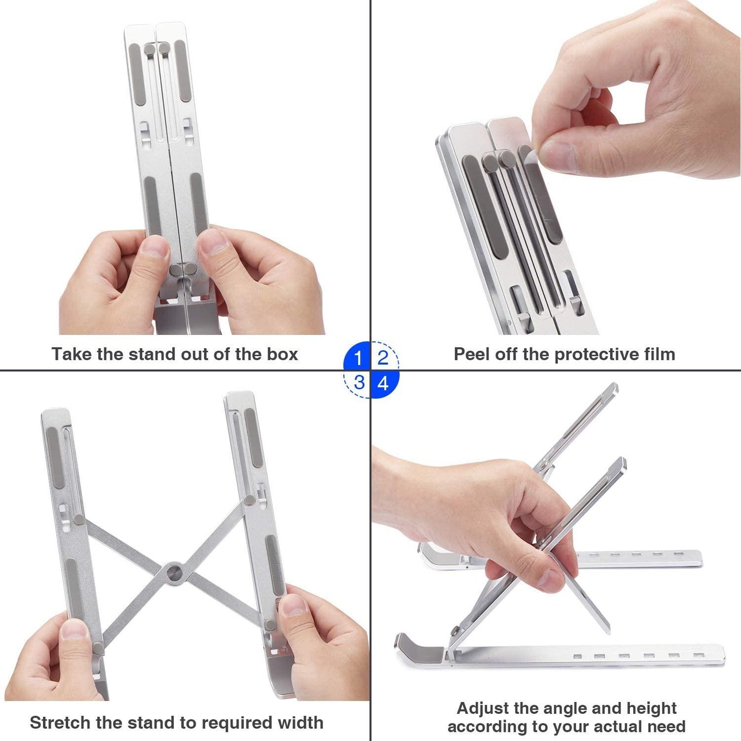🔥Limited Time Offer - 💎Foldable Metal Laptop Stand with Non-Slip Rubber Grips