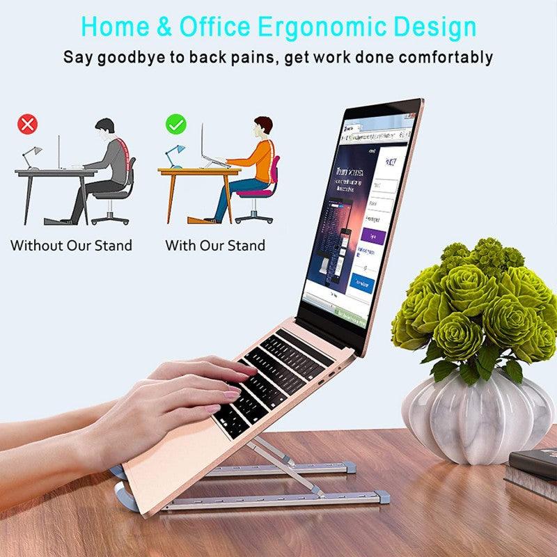 🔥Limited Time Offer - 💎Foldable Metal Laptop Stand with Non-Slip Rubber Grips