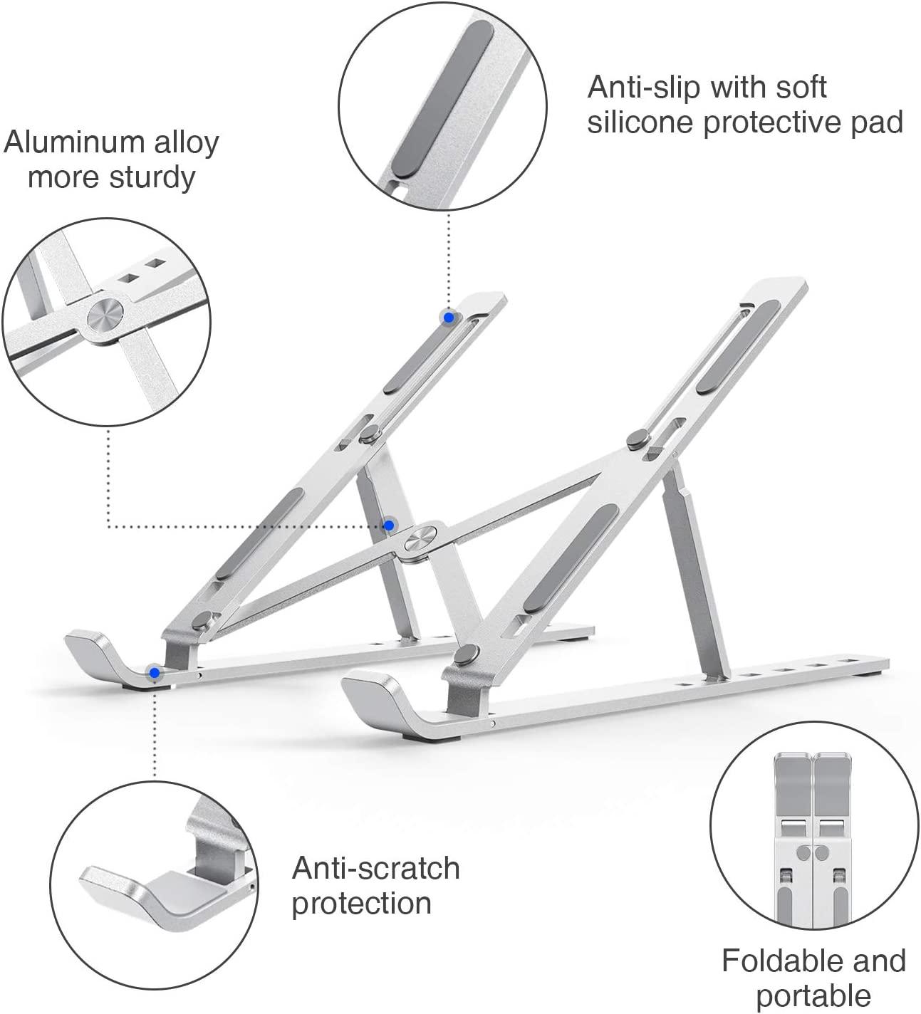 🔥Limited Time Offer - 💎Foldable Metal Laptop Stand with Non-Slip Rubber Grips