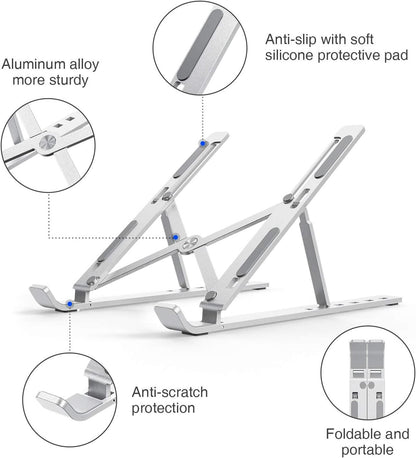 🔥Limited Time Offer - 💎Foldable Metal Laptop Stand with Non-Slip Rubber Grips