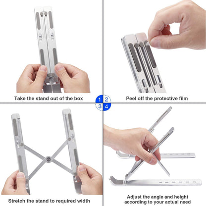 🔥Limited Time Offer - 💎Foldable Metal Laptop Stand with Non-Slip Rubber Grips